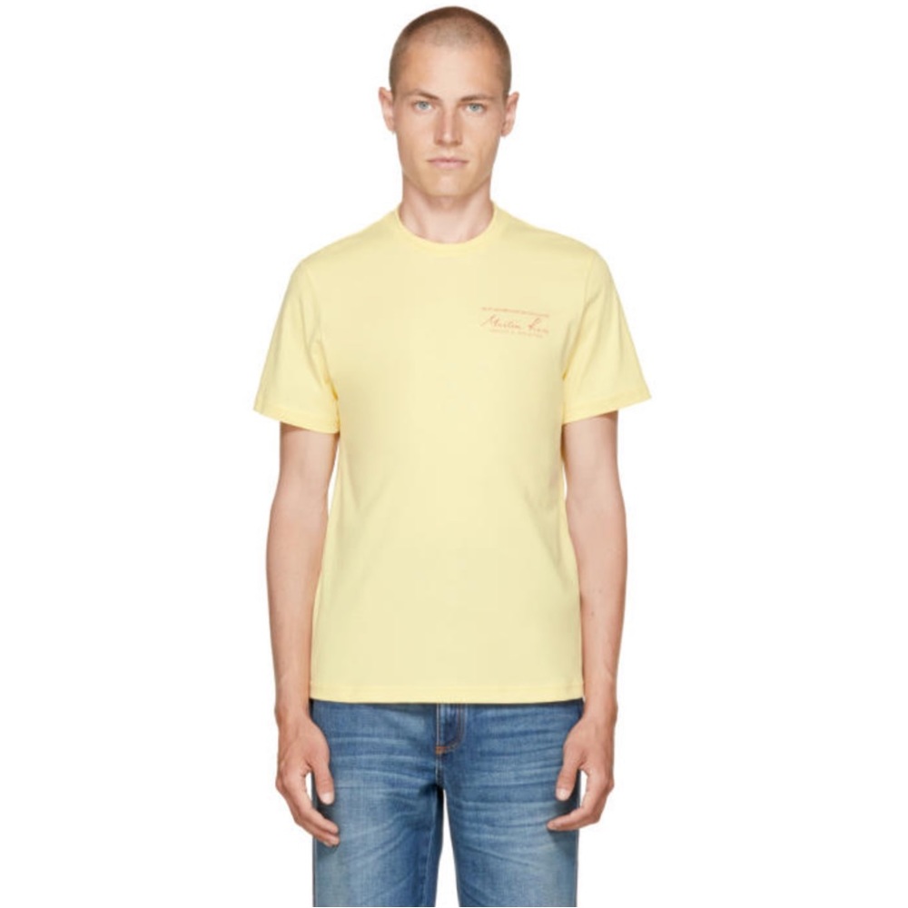 Martine Rose Yellow Classic Logo T-Shirt NWT Medium